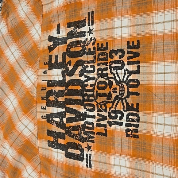 HARLEY DAVIDSON PLAID SHORT SLEEVE BUTTON DOWN SHIRT. SIZE LARGE. - Picture 6 of 8